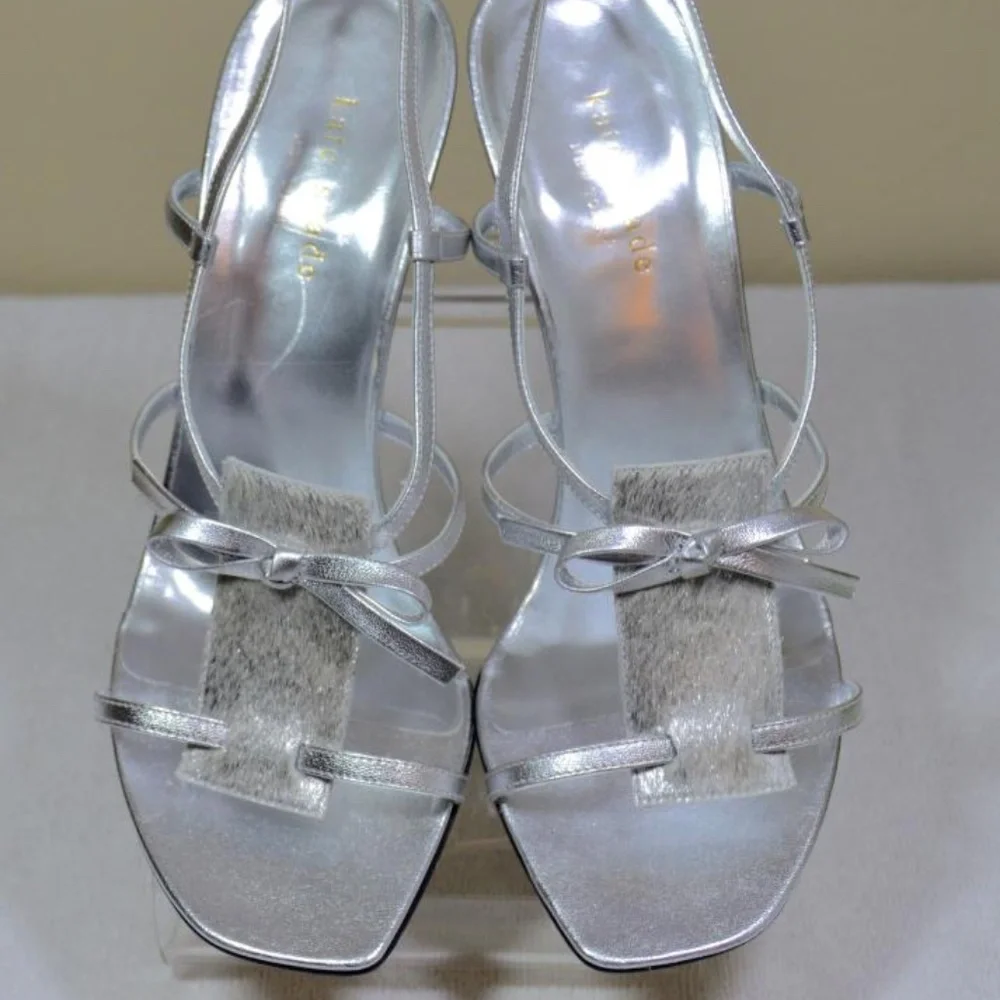 🏷️ NWT Kate Spade Silver/Metallic Sandals  🇮🇹